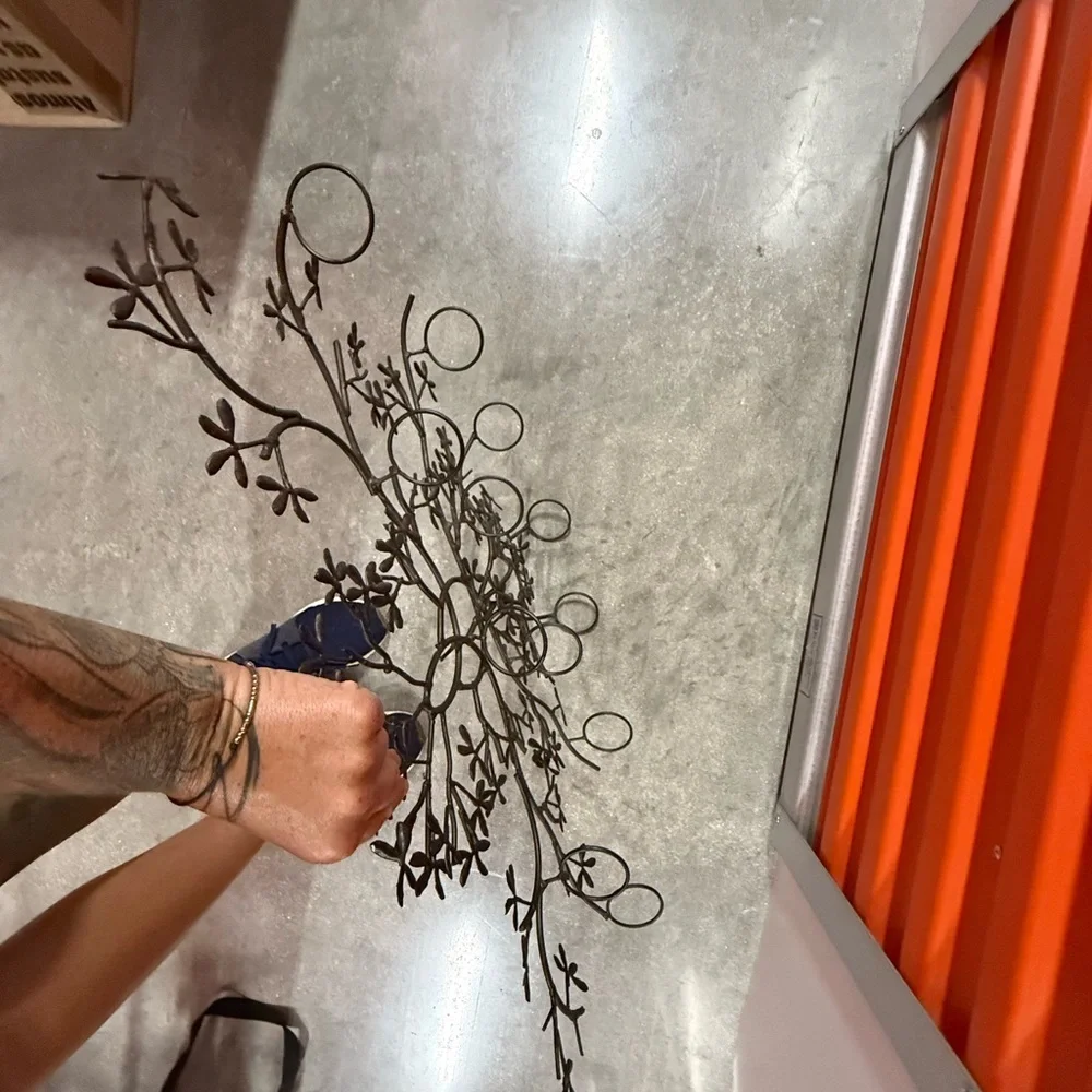 Metal Floral Wall Sculpture - Brown Decorative Wall Art